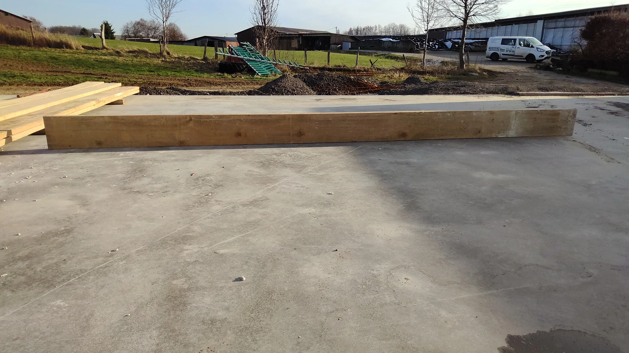 Bodenplatte für eine neue Gewerbehalle